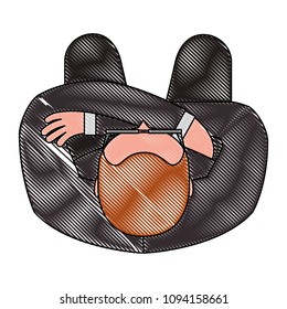 businessman with glasses sitting the view top