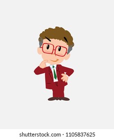 Businessman with glasses thoughtful and happy.