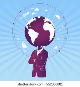Businessman and the global world.