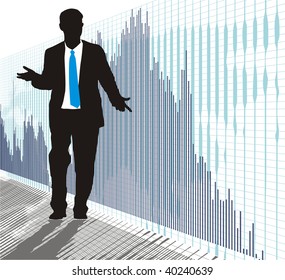 Businessman from the global world graph