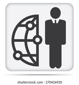 Businessman Globe Icon