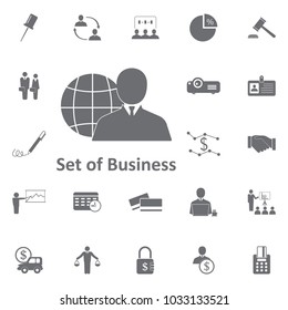 businessman globe icon. Simple element illustration. Business icons universal for web and mobile on white background