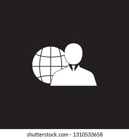 businessman globe icon. Simple element illustration. Business icons universal for web and mobile