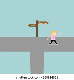 Businessman go to success