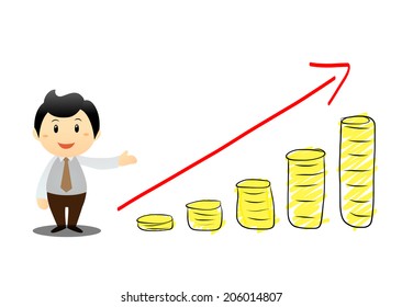 Businessman go to success