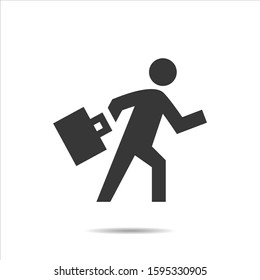 Businessman Go To Work Icon Vector Illustration 