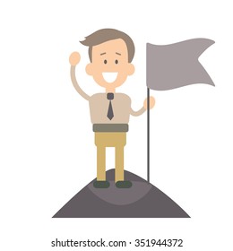 Empresario la ilustración del vector de objetivo en estilo plano
