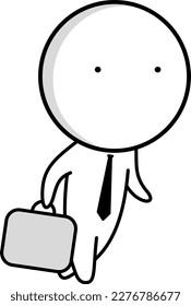 Businessman goes to work. Beautiful black and white icon