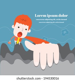 Businessman is going to fall ,Vector cartoon business