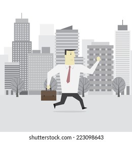 Businessman going to office - Vector 