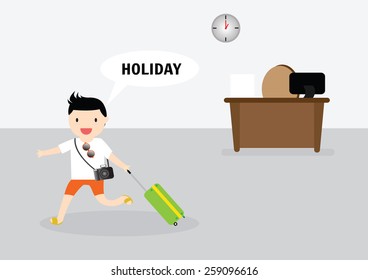 Businessman going for vacation