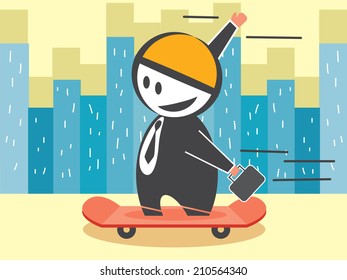 Businessman going to work 