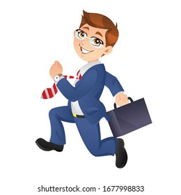 Businessman going to work happily