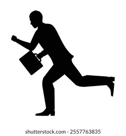 Businessman Going to Work Silhouette Icon for Professional and Corporate Themes