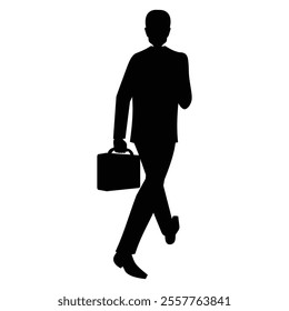 Businessman Going to Work Silhouette Icon for Professional and Corporate Themes