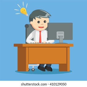 businessman got idea while working