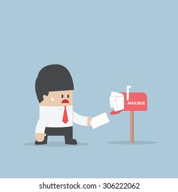 Businessman got a lot of mail in mailbox, VECTOR, EPS10