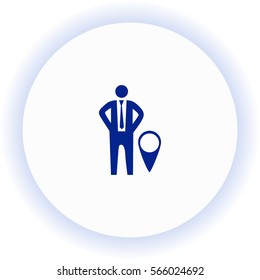 Businessman with GPS  icon. Vector design. 