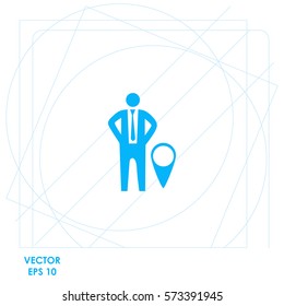 Businessman with GPS  icon. Vector design.
