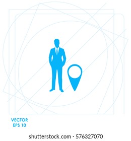Businessman with gps  icon Vector design.