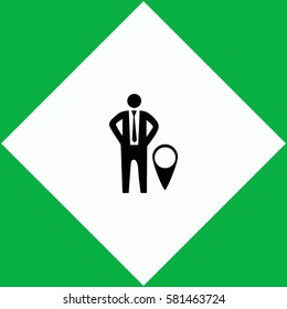 Businessman with GPS  icon Vector design.