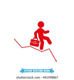 Businessman and graph fall icon vector illustration eps10.