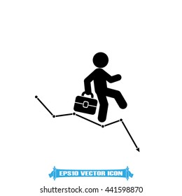 Businessman and graph fall icon vector illustration eps10.