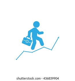 businessman and graph icon vector illustration eps10