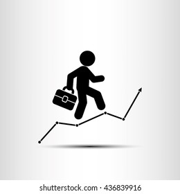 businessman and graph icon vector illustration eps10