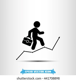 businessman and graph icon vector illustration eps10
