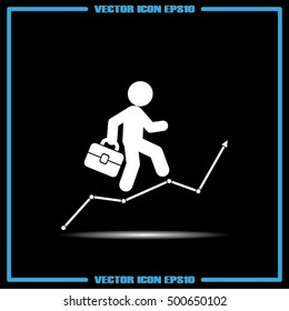 businessman and graph icon vector illustration eps10