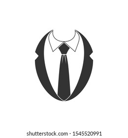 Businessman graphic icon. Necktie with suit sign isolated on white background. Vector illustration