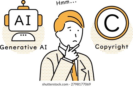 Businessman grappling with the issues of generative AI and copyright