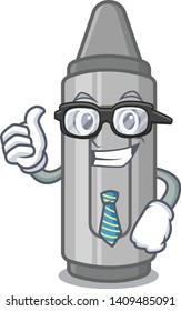 Businessman gray crayon character