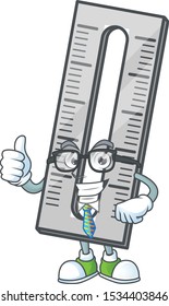 Businessman gray ruler in the cartoon character