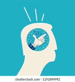 The businessman great idea.  Innovation, progress and creativity concept illustration. 