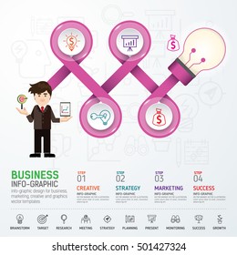 Businessman with a great idea vector Info graphy concept. Use for business, marketing, creative, web design and graphics. Vector, Background. Info-graphic inspire to drive your business project.