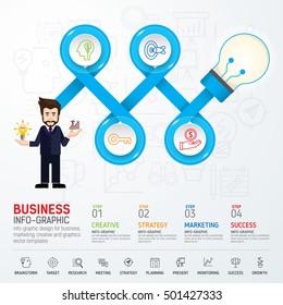 Businessman with a great idea vector Info graphy concept. Use for business, marketing, creative, web design and graphics. Vector, Background. Info-graphic inspire to drive your business project.