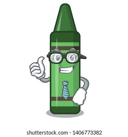 Businessman green crayon isolated in the cartoon
