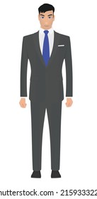 Empresario con traje gris. vector