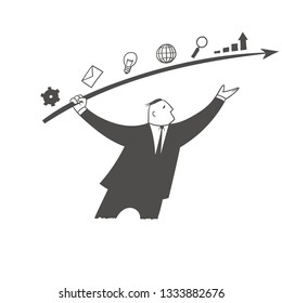 The businessman grow indicators
