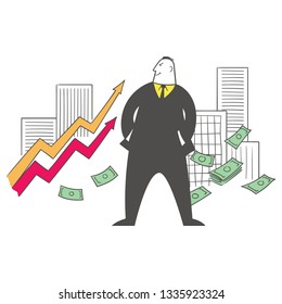 The businessman grow indicators
