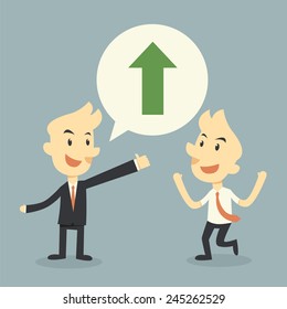 businessman growing chart 