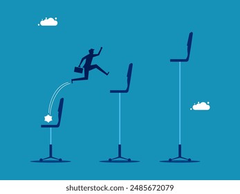 Businessman grows in career. vector 