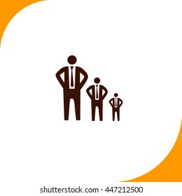 Businessman growth sign. Brown icon on white background