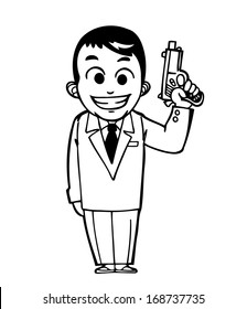 businessman with a gun