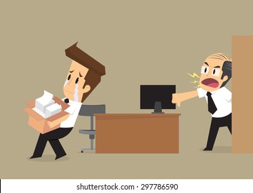 Businessman Had Been Fired From His Job. Vector