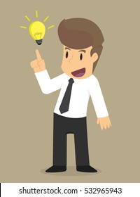 Businessman had an Idea, idea light bulb. vector