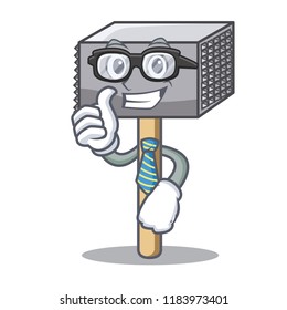 Businessman hammer cartoon for tenderizer the meat