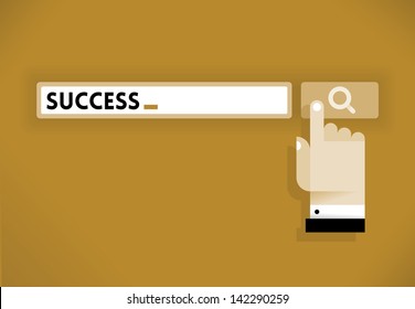 Businessman hand cursor icon looking for success. Idea - Business success search concept. Enjoy!